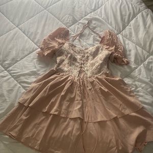 Pink and floral corset SHEIN dress